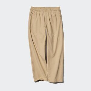 Uniqlo Women's sz S Small Cotton Relaxed Ankle Pants 100% Cotton Brown Beige Tan